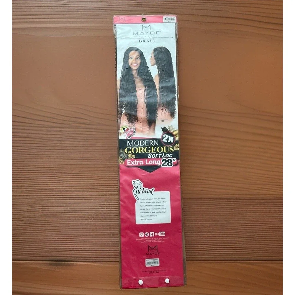 Mayde Beauty Modern Gorgeous Soft Loc 28” Hair Extensions 2X Dark Brown T27